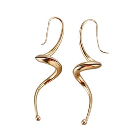 18k Gold Swirl Motif Earrings