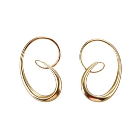 MIchael Good 18k Gold Swirl Motif Earrings