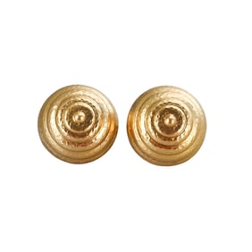 Lalaounis Greece 22k Gold Swirl Motif Earrings