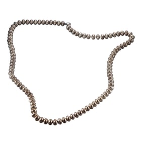 Native American Sterling Silver Bead Necklace