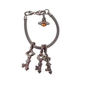 Barbara Bixby Sterling Silver Key Bee Charm Bracelet