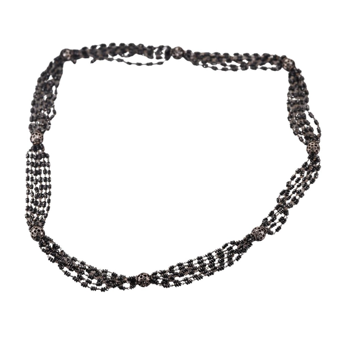 Black Diamond Bead Sterling Silver Necklace (1 of 6)