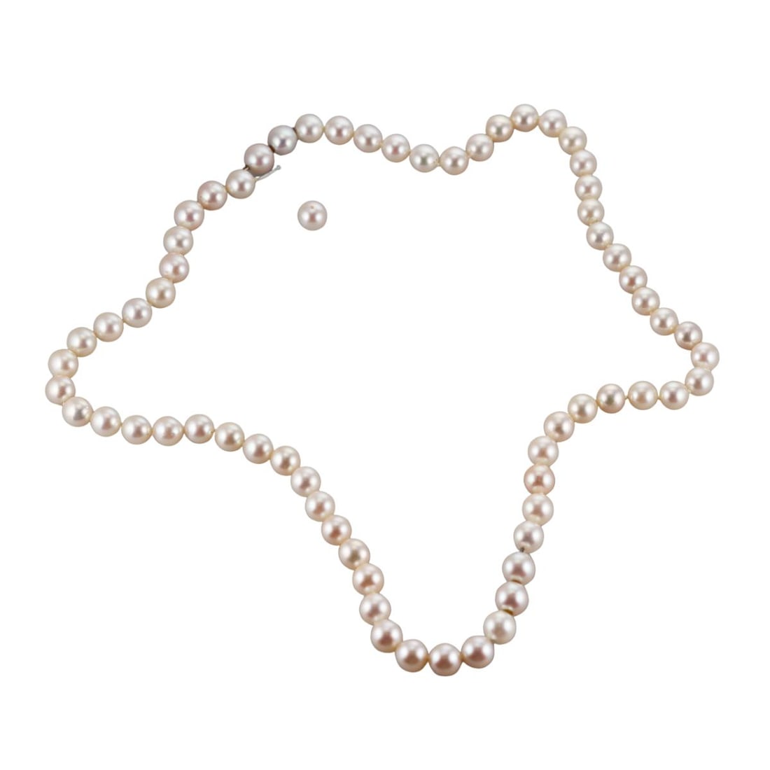 8.5mm - 9mm Pearl Necklace Set: Metal : n/a Designer : Not Signed Gemstone : 8.5mm to 9mm pearl Measurements : Necklace is 24" long. Splits into two 12" long versions Marked: : n/a Weight: : 63.4 grams