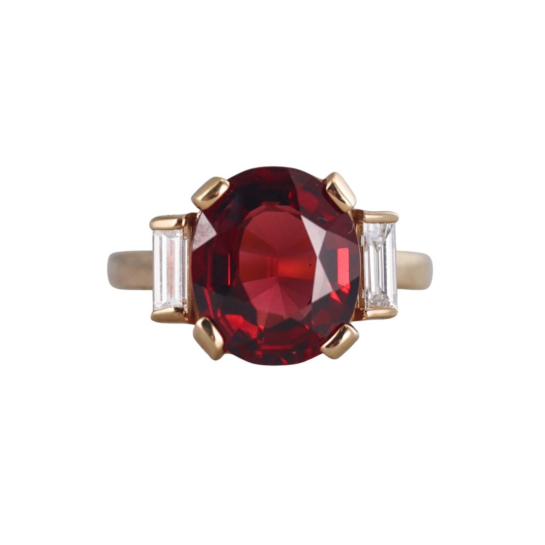 18k Gold 6ct Pyrope Spessartine Garnet Diamond Ring (1 of 3)