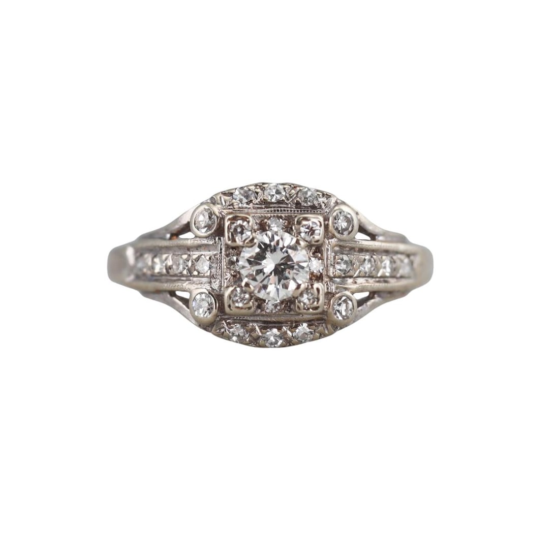 1940s 18k Gold Diamond Engagement Ring (1 of 3)