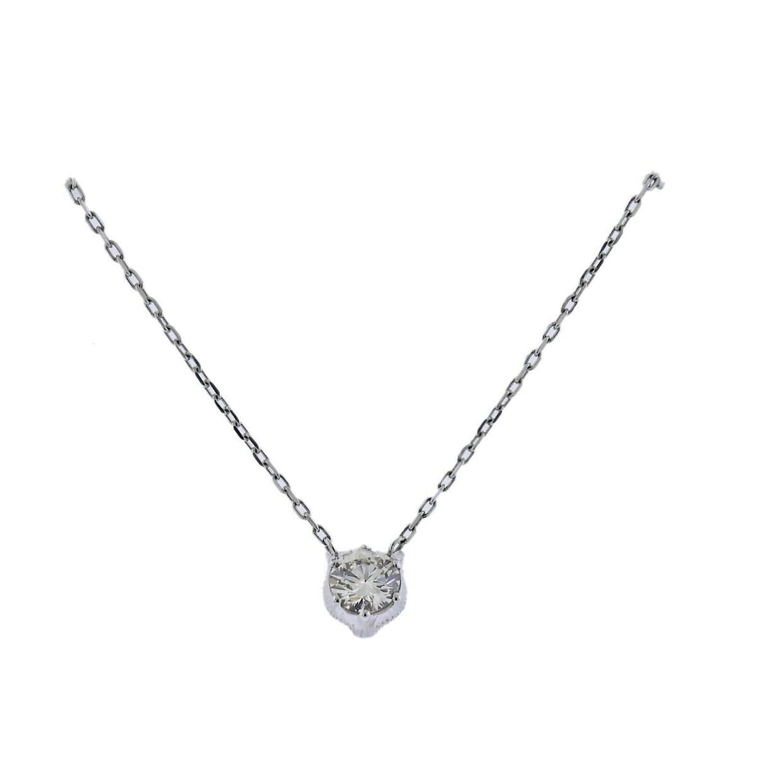 Gucci Joyeria Gold Diamond Cat Reversible Pendant Necklace: Metal : 18k White Gold Designer : Gucci Gemstone : Diamond approx. 0.40ct G/VS. Measurements : Necklace is 14.5" to 16.5" long - adjustable. PEndant is 6.2 x 5.8mm. Marked: : GG logo,