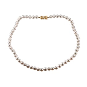 Mikimoto 18k Gold 7-7.5mm Pearl Classic Necklace