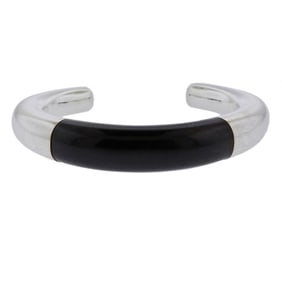 Georg Jensen Aura Sterling Silver Ebony Cuff Bracelet