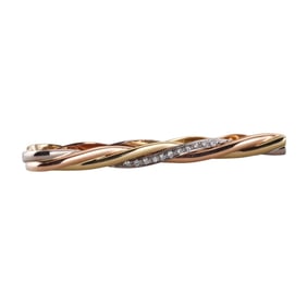Cartier Trinity 18k Tri Color Gold Diamond Tie Bar Clip
