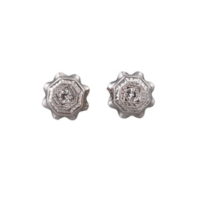 Art Deco 14k Gold Diamond Stud Earrings