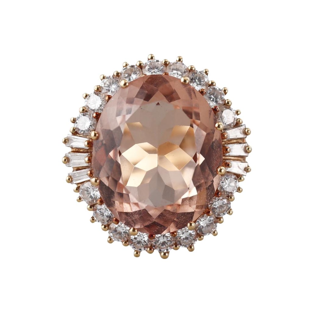 18k Gold 10.60ct Morganite Diamond Cocktail Ring (1 of 3)