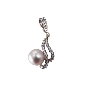 13.3mm Pearl Diamond Gold Pendant