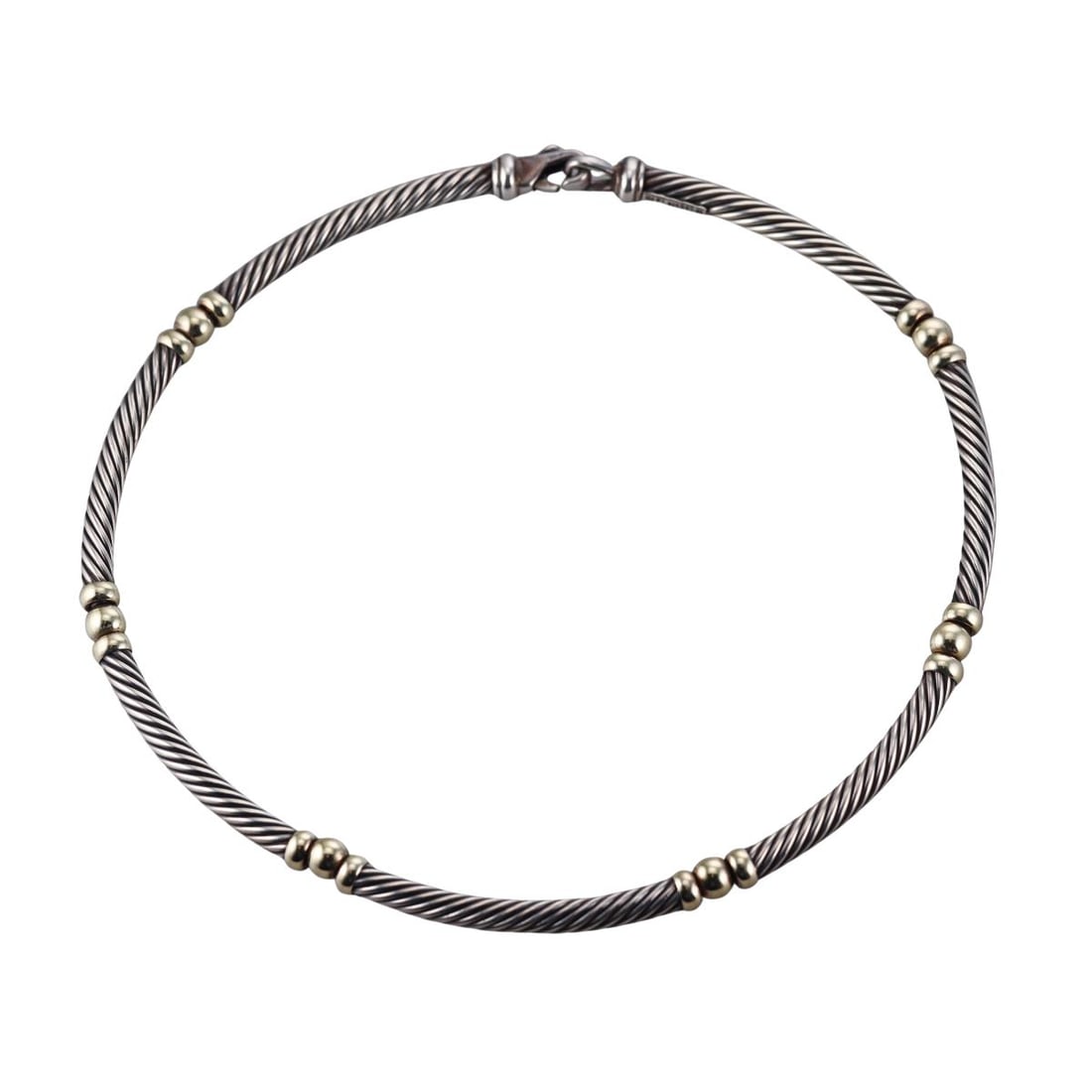 David Yurman 14k Gold Silver Cable Collar Necklace (1 of 3)