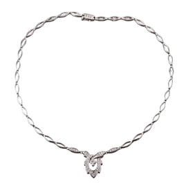 1.09ctw Diamond Platinum Link Necklace