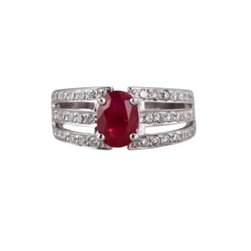 18k Gold 1.50ct Ruby Diamond Ring