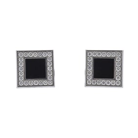 Bucherer Gold Diamond Onyx Cufflinks