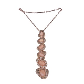 Bucherer Gold Moonstone Diamond Pendant Necklace
