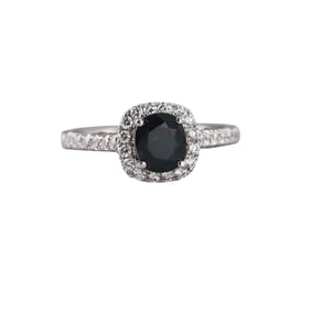 14k Gold Diamond Sapphire Ring