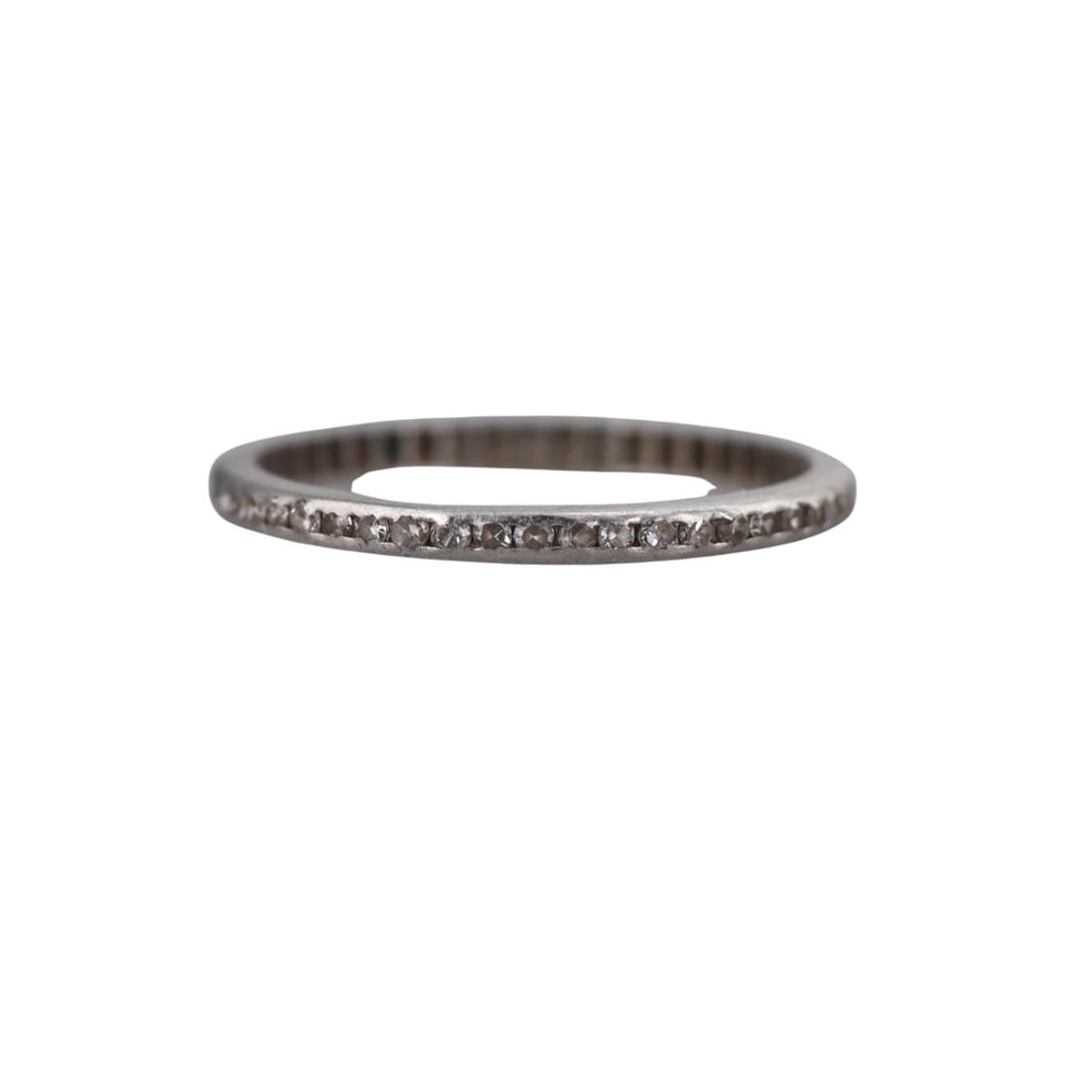 Art Deco Platinum Diamond Eternity Thin Wedding Band Ring (1 of 3)