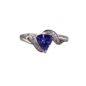 Parle 14k Gold Diamond Tanzanite Ring