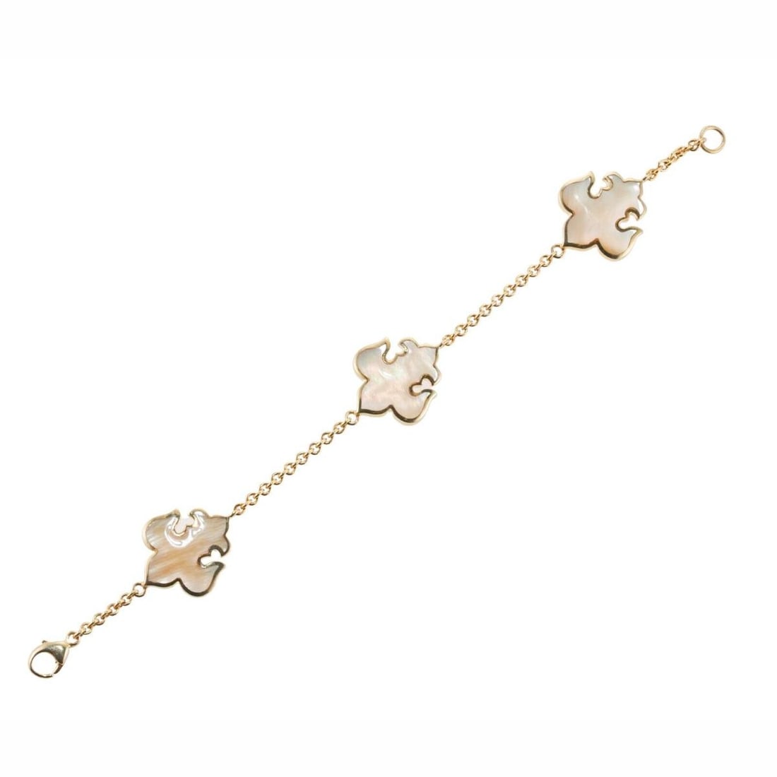 Asch Grossbardt Inlay Mother of Pearl Fleur de Lis Gold Bracelet (1 of 4)