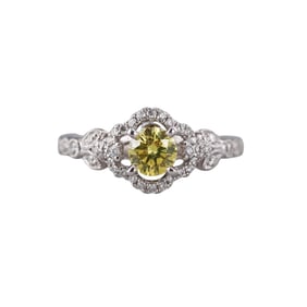 14k Gold Fancy Diamond Engagement Ring
