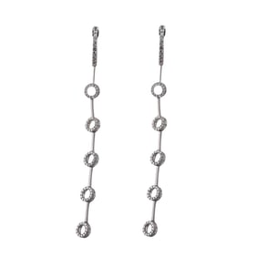 14k Gold 2.20ctw Diamond Long Drop Earrings
