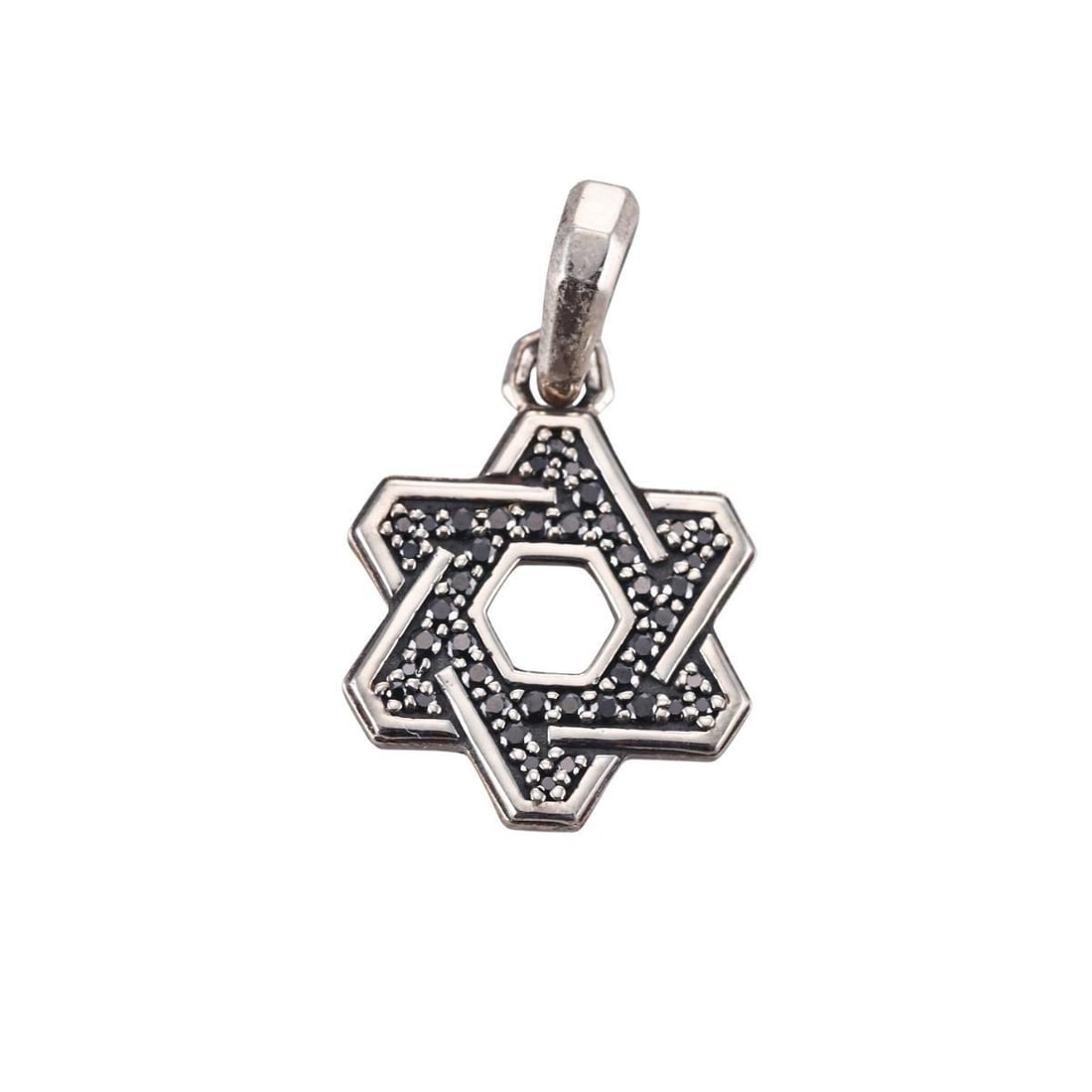 David Yurman Sterling Silver Black Diamond Star of David Pendant (1 of 3)