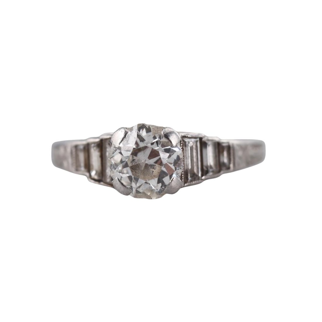 Art Deco Platinum Diamond Engagement Ring (1 of 4)