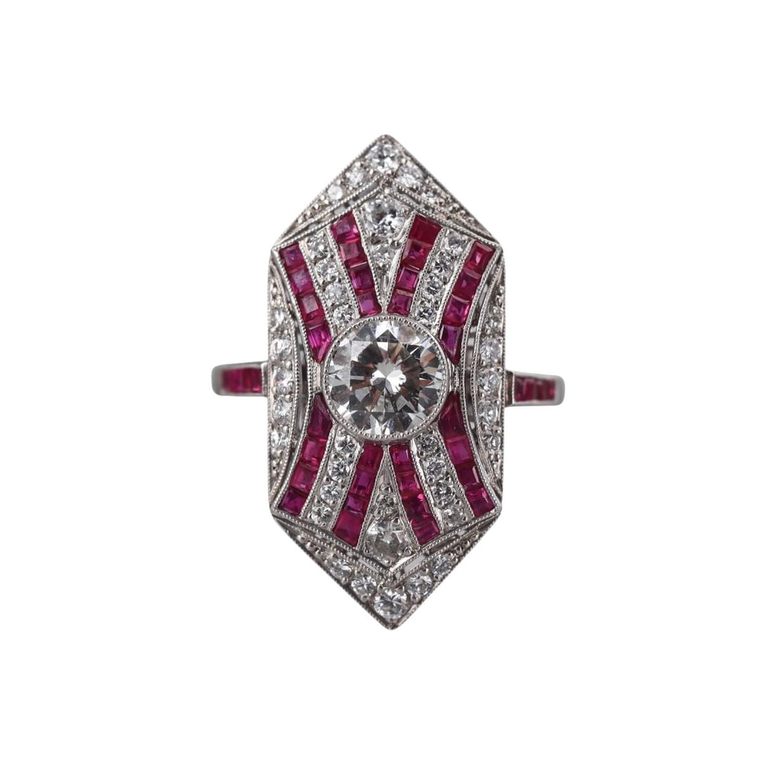 Platinum Diamond Ruby Ring (1 of 5)