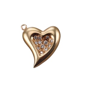 Vintage 14k Gold Heart Pendant Charm