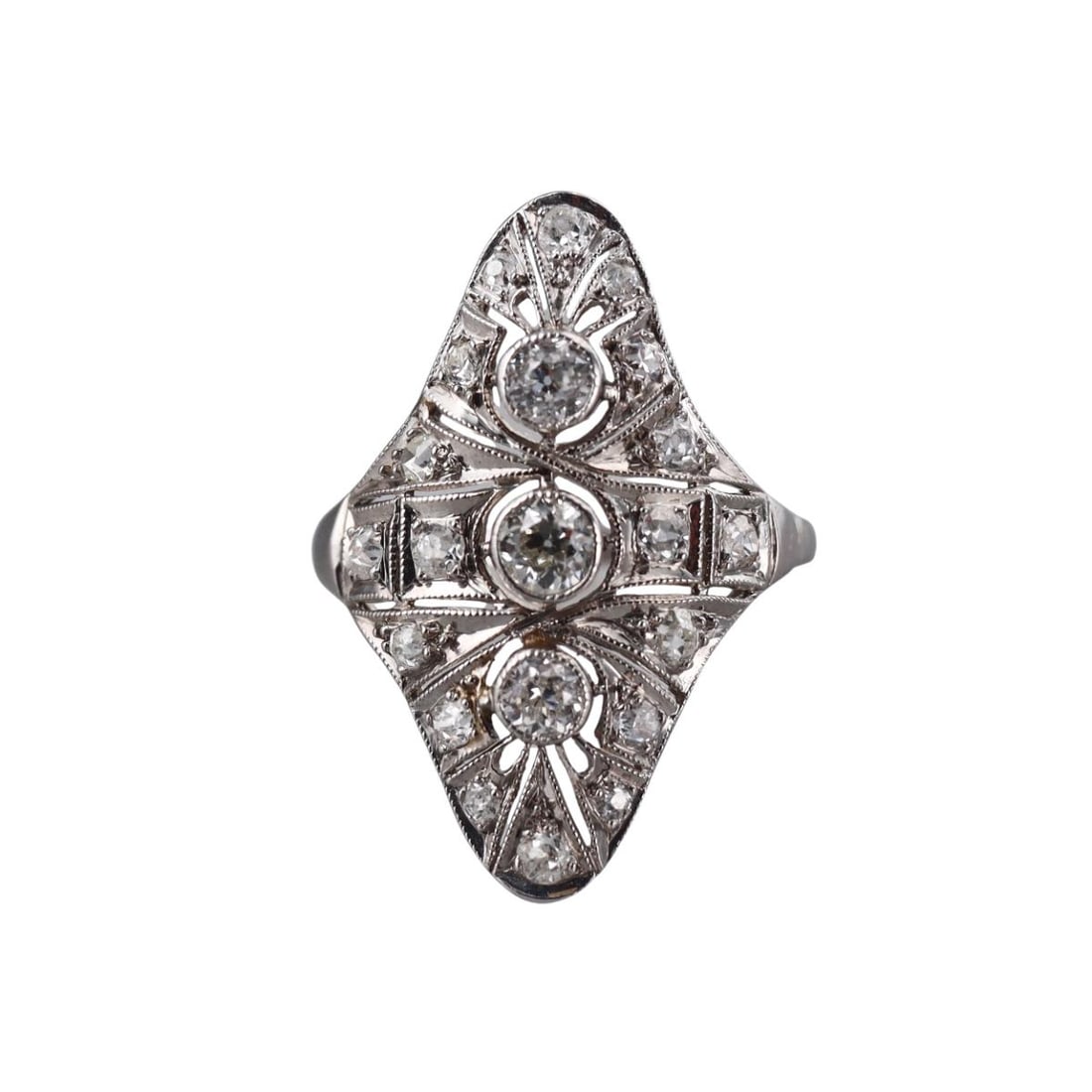 Art Deco Platinum Diamond Ring (1 of 3)