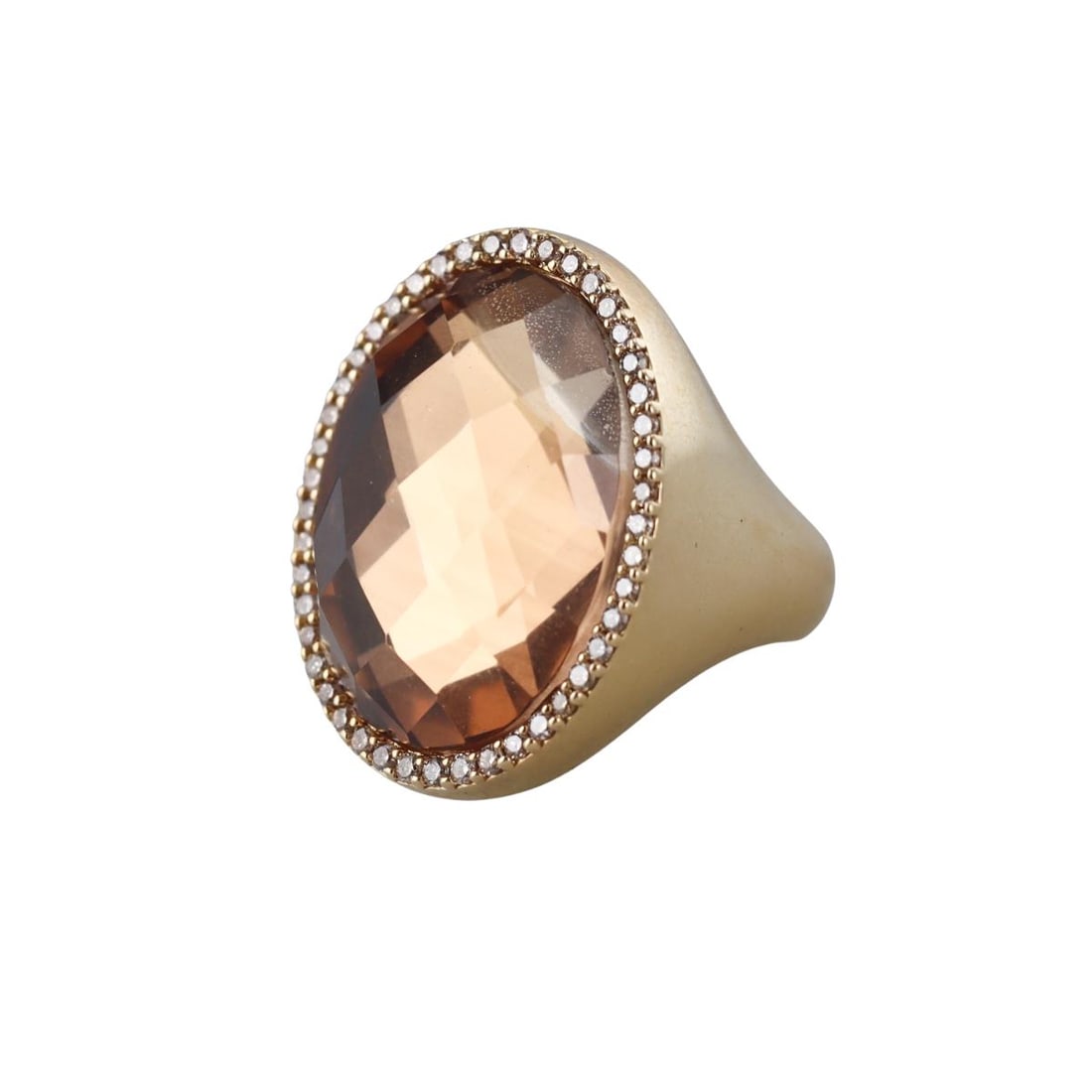 Roberto Coin Cocktail 18k Gold Fancy Diamond Rock Crystal Ring (1 of 5)