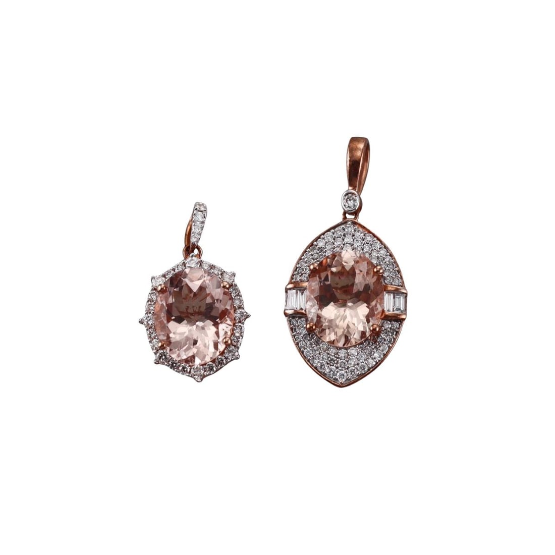 Kallati Gold Morganite Diamond Pendant Lot of 2 (1 of 2)