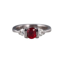 18k Gold Diamond Ruby Ring