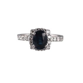 14k Gold Diamond 1.78ct Sapphire Ring