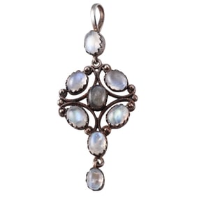 Antique Silver Moonstone Pendant