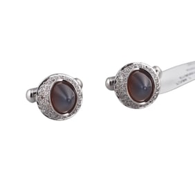 Ambrosi Moonstone 18K Gold Diamond Cufflinks