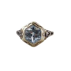 Art Deco Blue Topaz Ring
