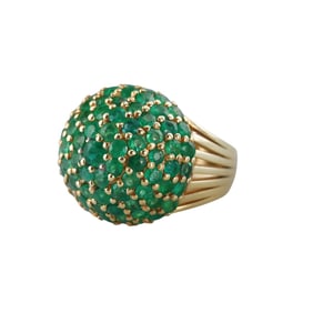18k Gold Emerald Dome Ring