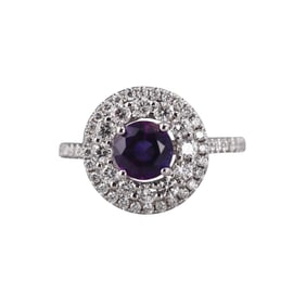 Hakman 18k Gold Diamond Amethyst Ring