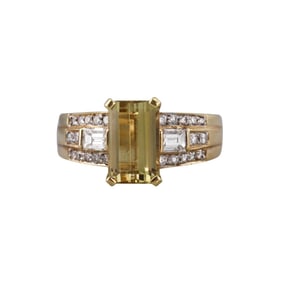 Rothschild 18k Gold Golden Beryl Diamond Ring