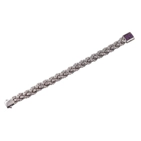 John Hardy Sterling Silver Amethyst Braided Classic Chain Bracelet