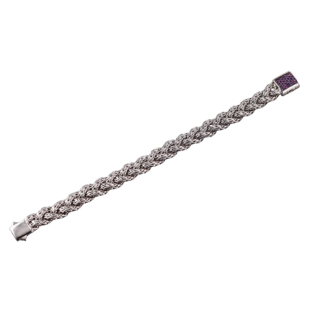 John Hardy Sterling Silver Amethyst Braided Classic Chain Bracelet (1 of 4)