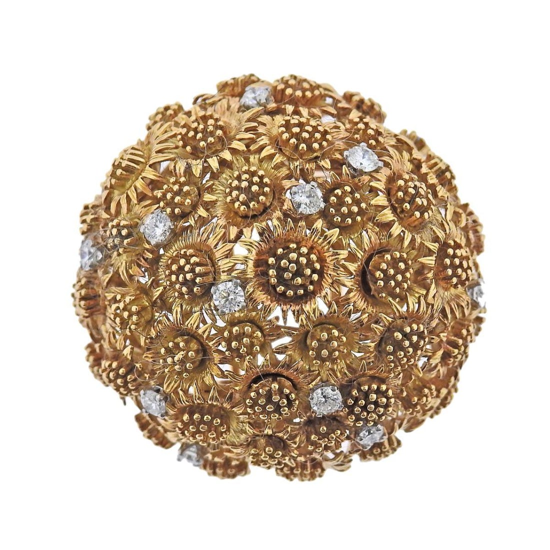 Tiffany & Co France 18k Gold Diamond Brooch Pin (1 of 5)