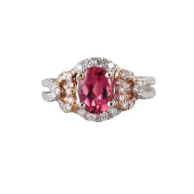 Hakman 18k Gold Diamond 1.32ct Tourmaline Ring