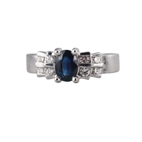 14k Gold Diamond Sapphire Ring