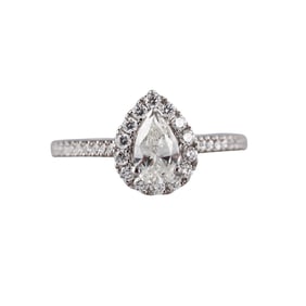 Pear Shape Diamond Gold Engagement Ring