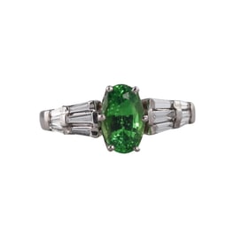 14k Gold Diamond 2.08ct Tsavorite Ring
