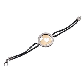 Bvlgari Bulgari Tondo Heart Gold Stainless Steel Cord Bracelet